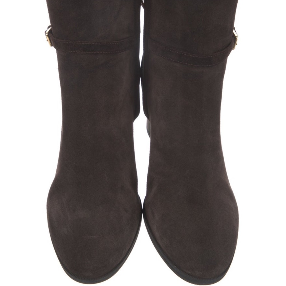 Burberry Dark Brown Suede Heeled Boots - Picture 4 of 5